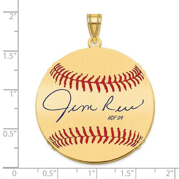 14K Gold Plated Jim Rice Signature LG Enamel Baseball Pendant